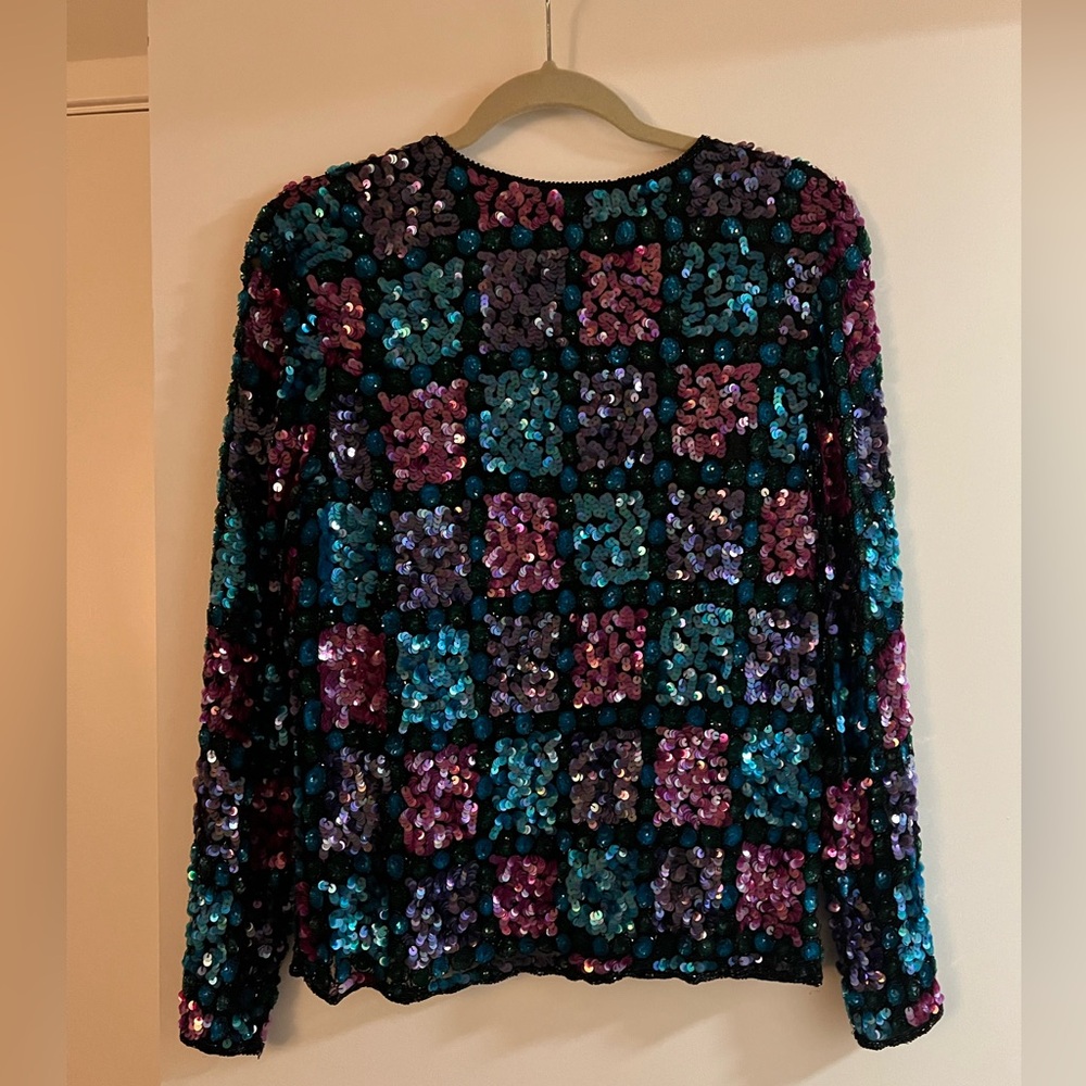 Sequin Zip Up Jacket - image 3